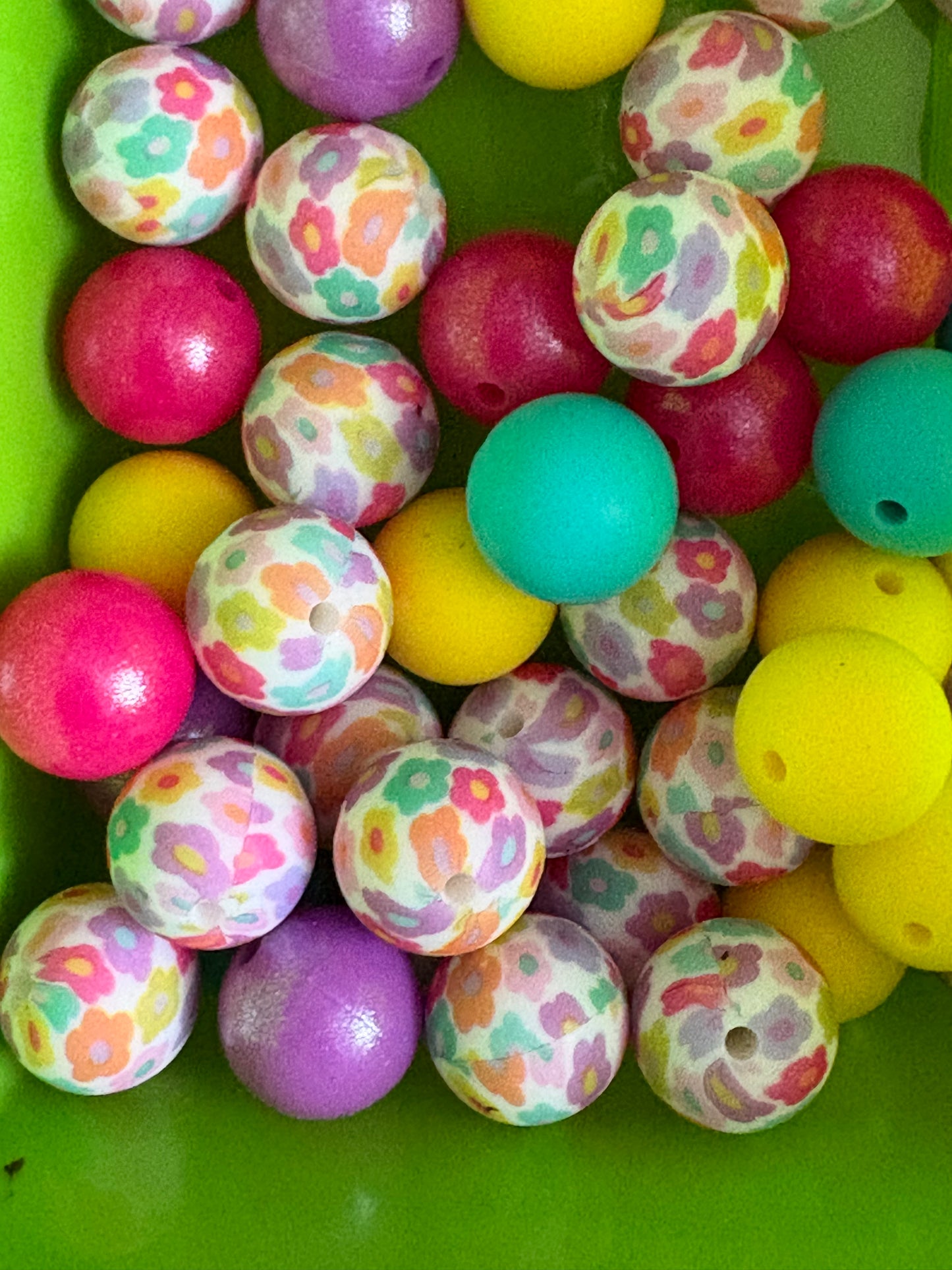 Flower Silicone Beads Mix