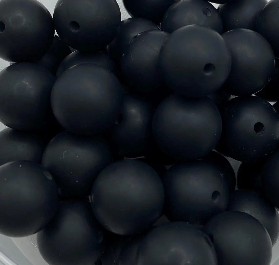 Black Silicone Beads