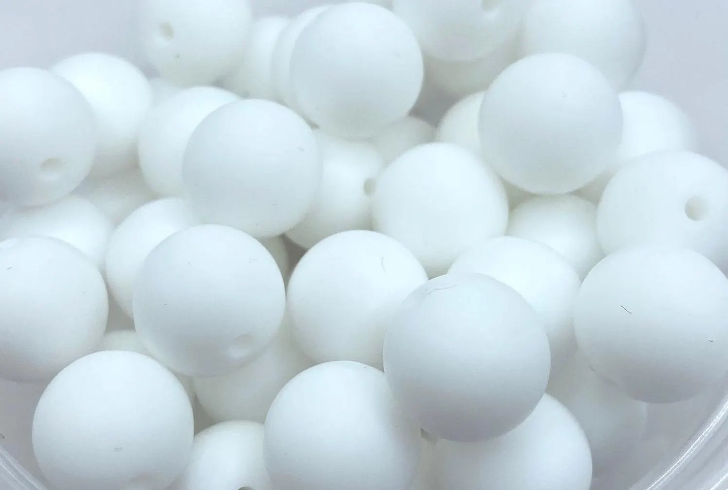 White Silicone Beads