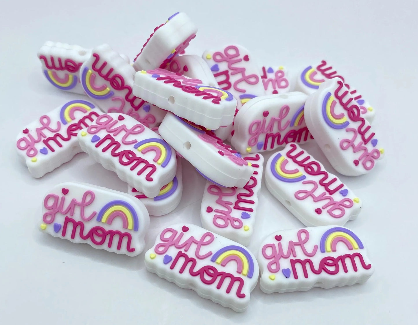 Girl Mom Silicone Focal Bead