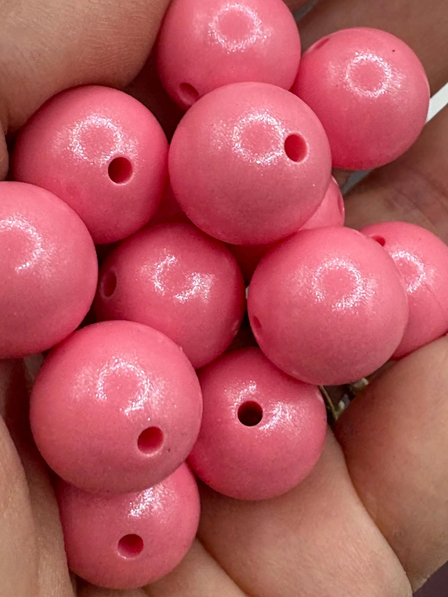 Pink Opal Silicone Beads