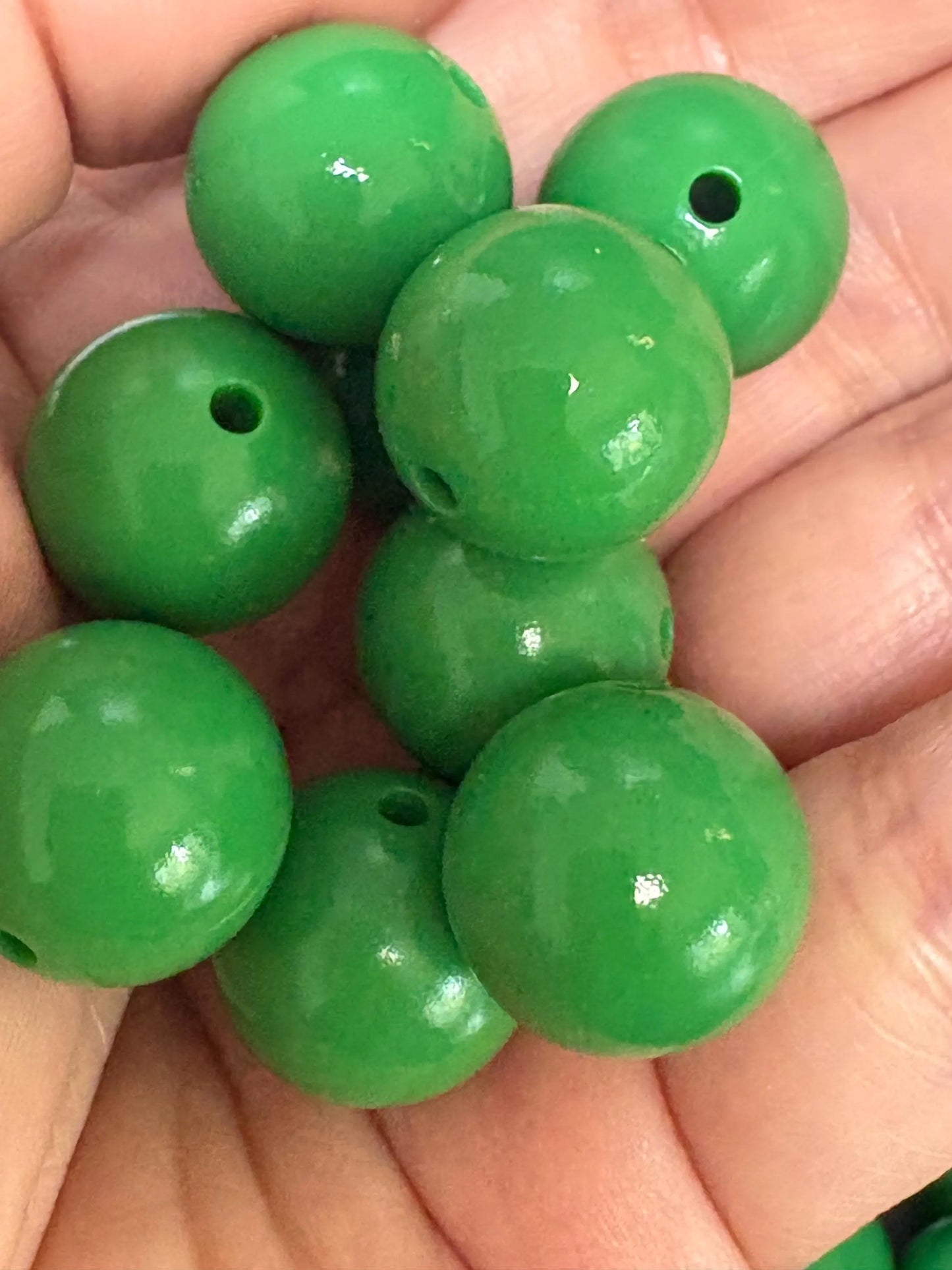 Green Shiny Silicone Beads