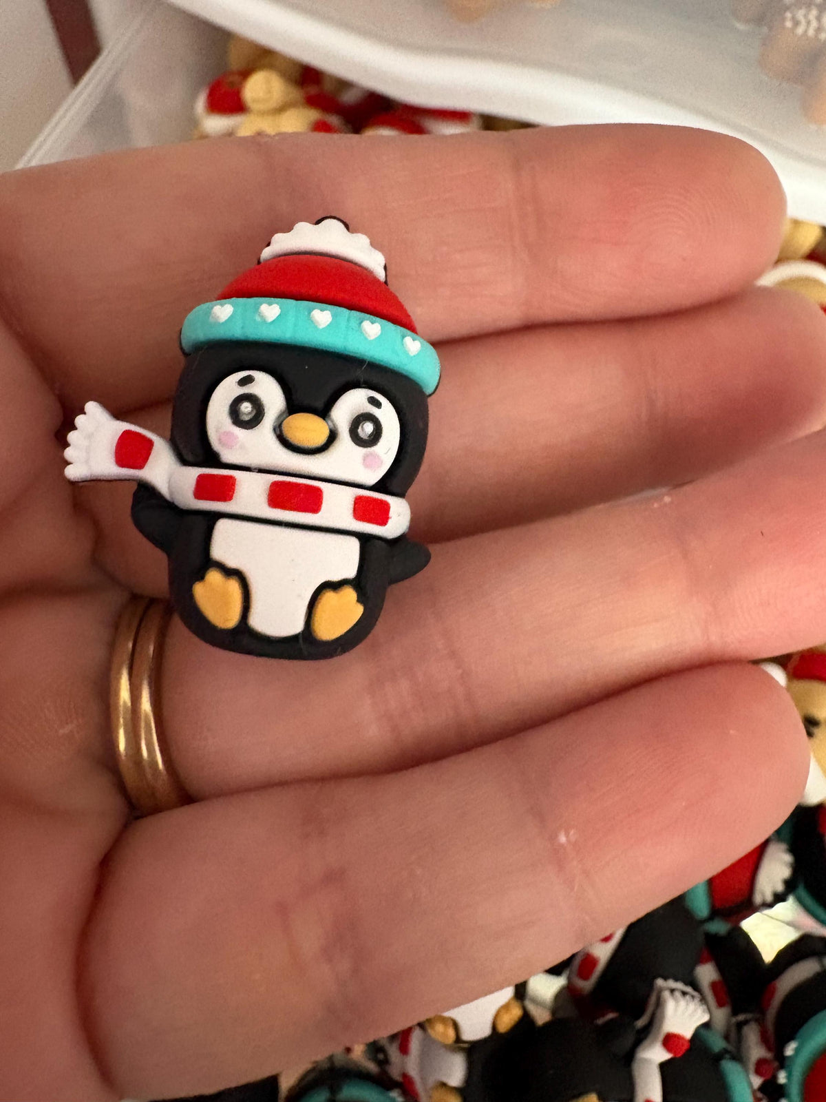 Penguin 3D Silicone Focal Bead