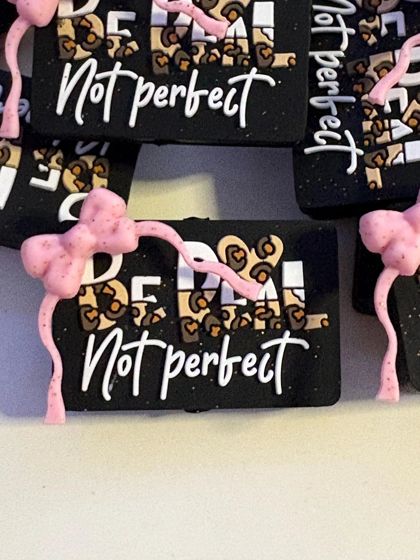 Be Real Not Perfect Silicone Focal Bead