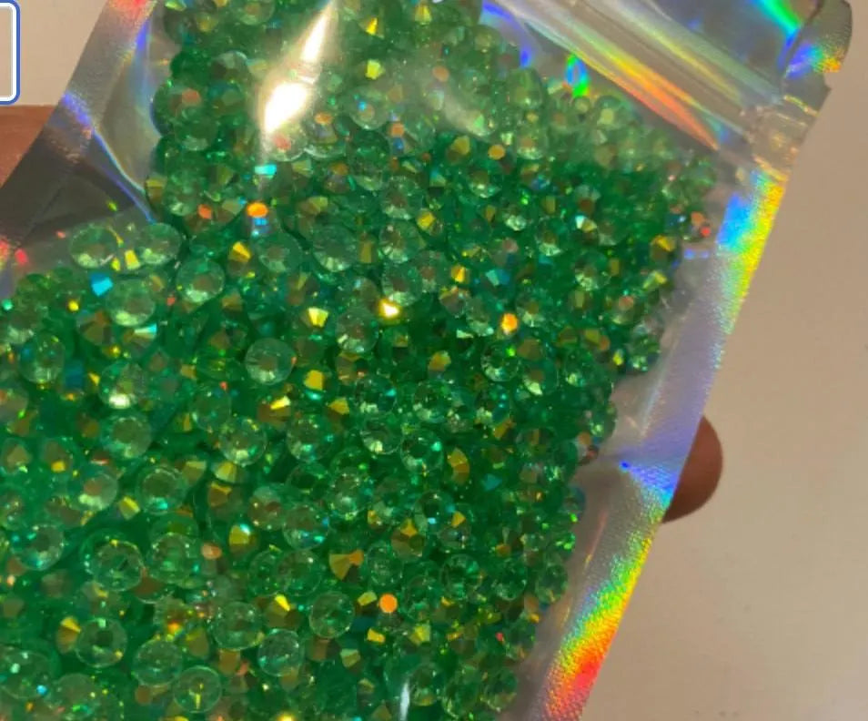 5mm Resin Transparent AB rhinestones Green