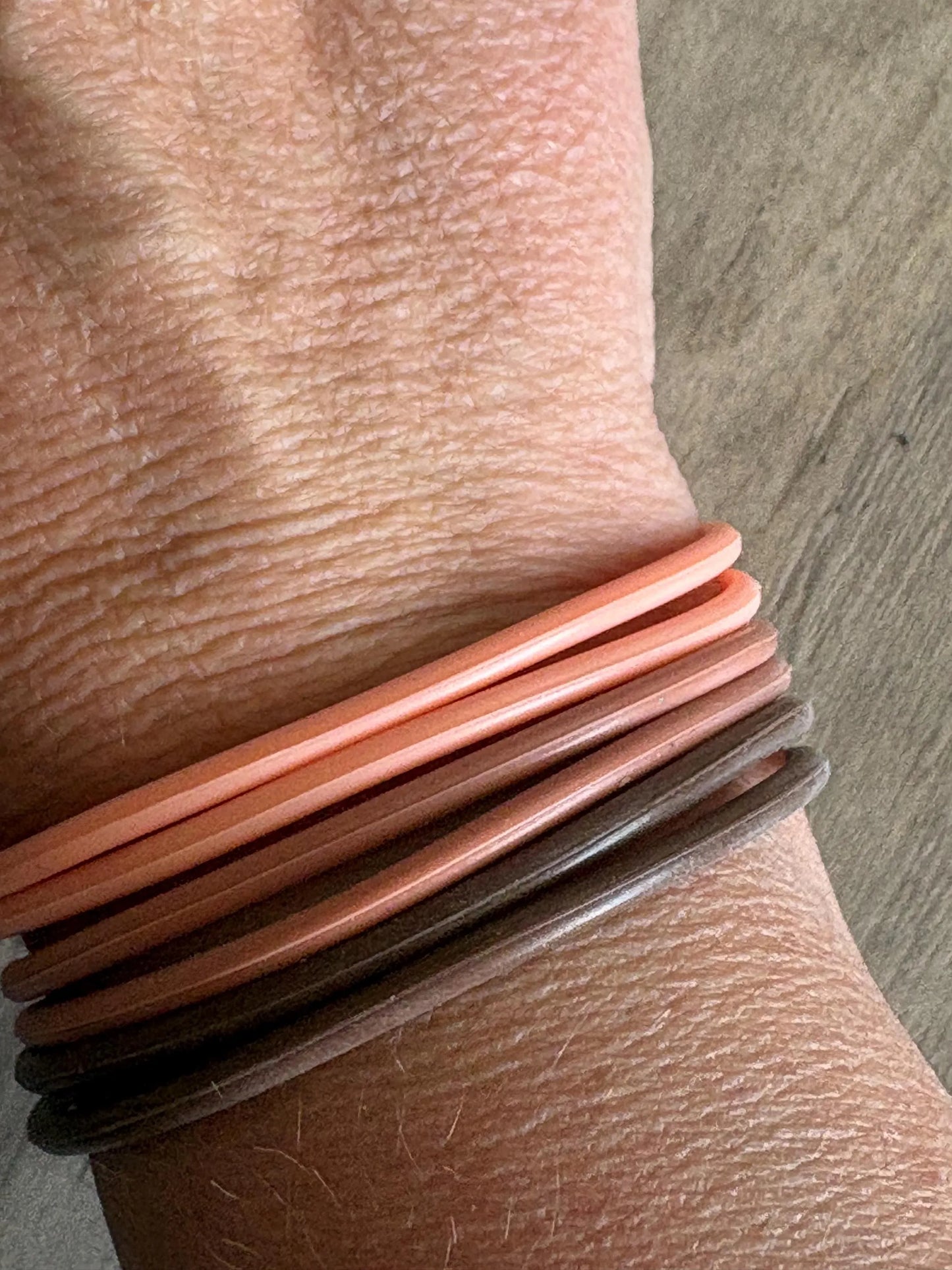 Silicone Jelly Bracelet -Peach Caramel Latte Stack