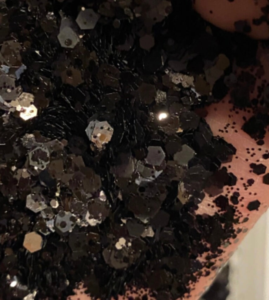 Charcoal chunky glitter
