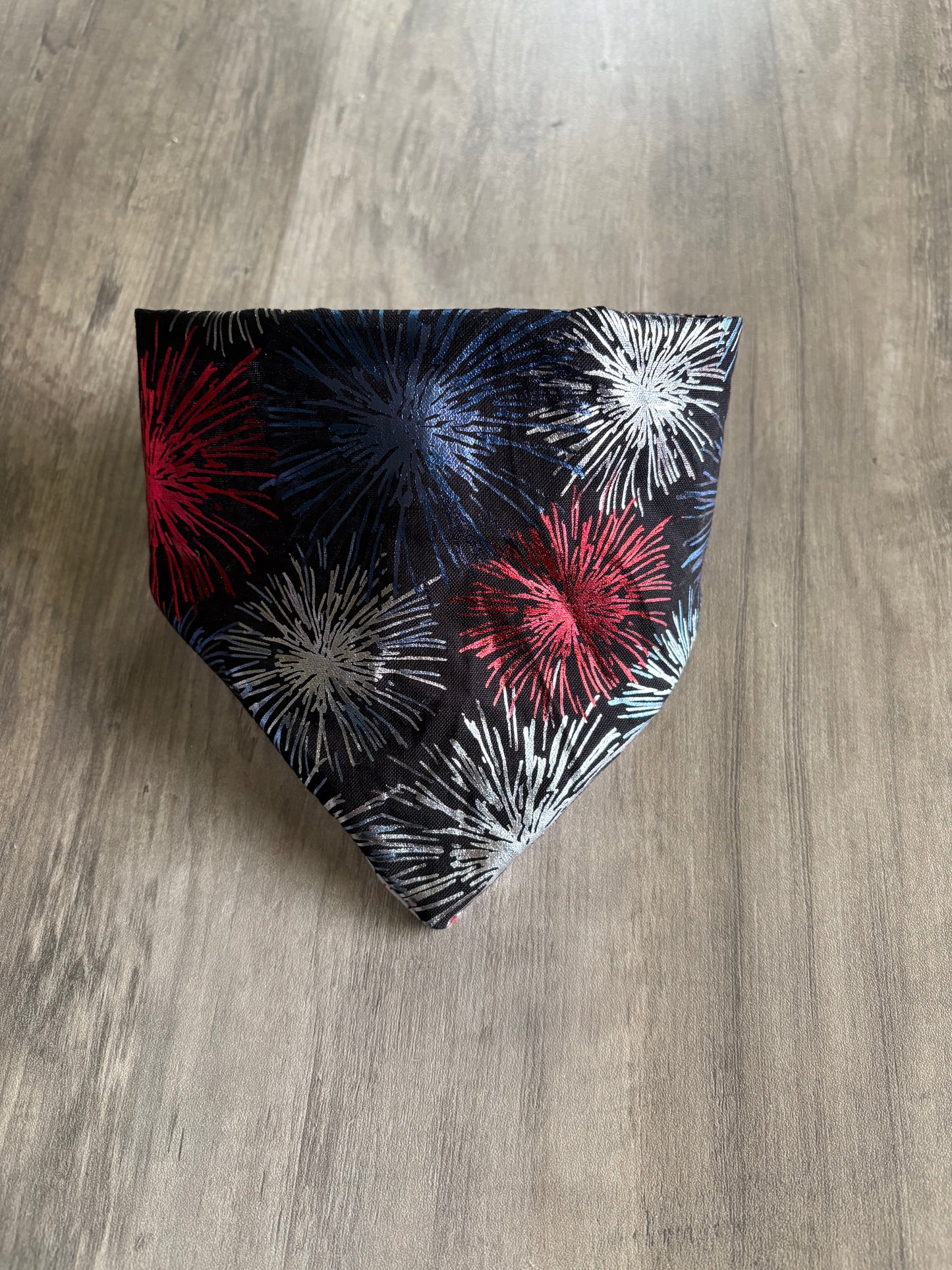 Midnight Fireworks Reversible Dog Bandana