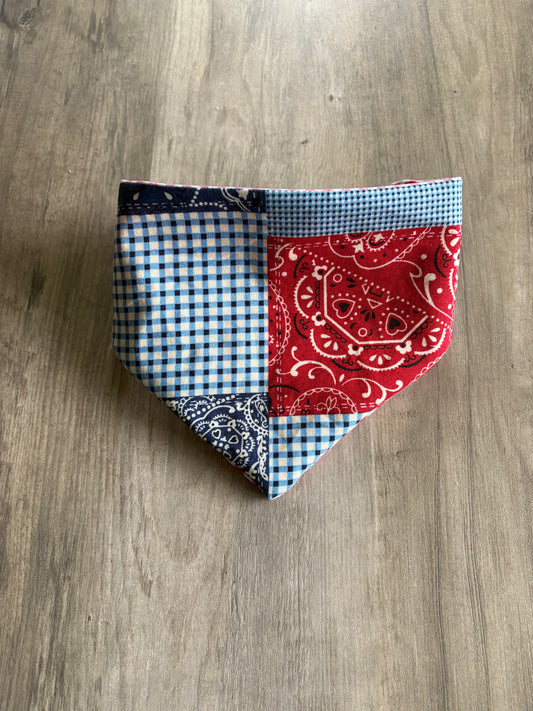 Patriotic Patchwork Reversible Dog Bandana