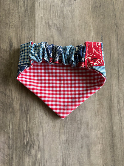 Patriotic Patchwork Reversible Dog Bandana