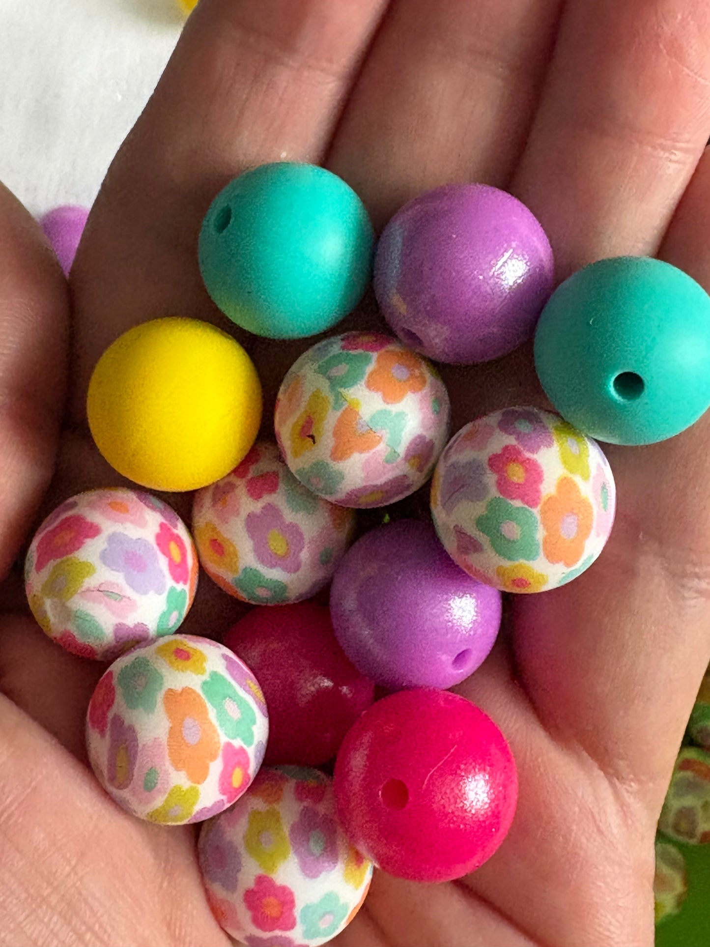 Flower Silicone Beads Mix