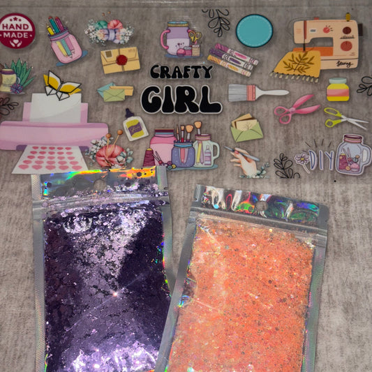 Crafty Girl UV DTF 16oz cup wrap and Glitter Bundle