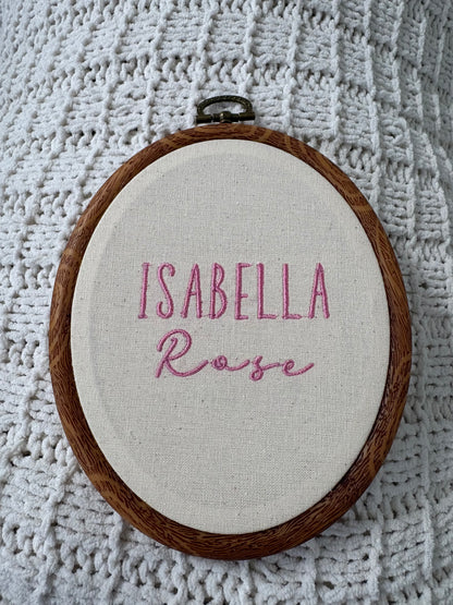 Personalized Embroidered Baby Name Frame