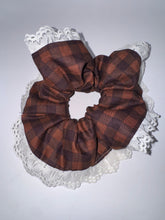 Load image into Gallery viewer, Checkered Lace Hair Scrunchie - Hair Elastic- Hair Accessories
