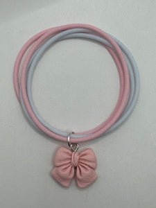 Silicone Bracelet Stack with Bow Charm size 6.5"