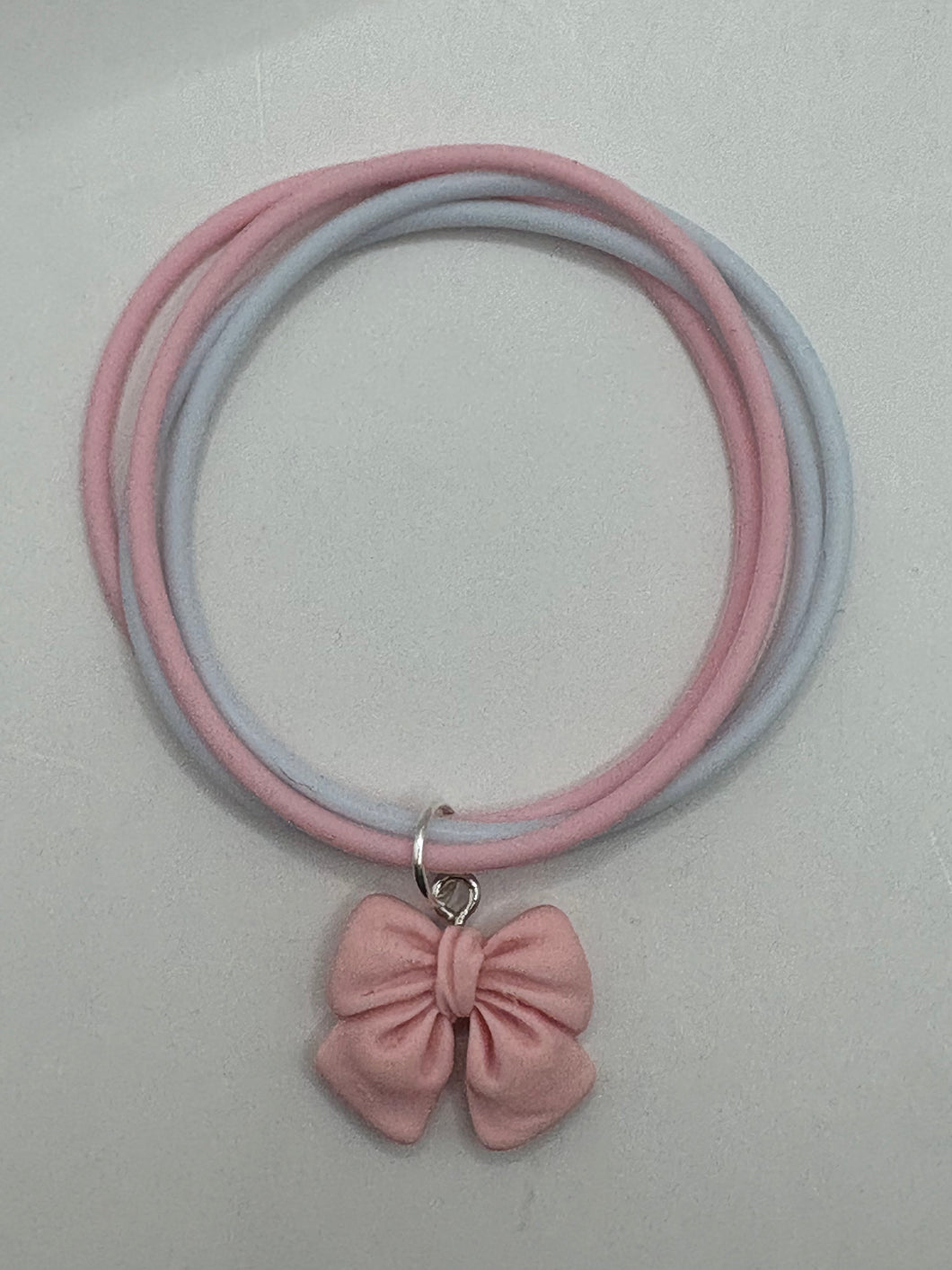 Silicone Bracelet Stack with Bow Charm size 6.5