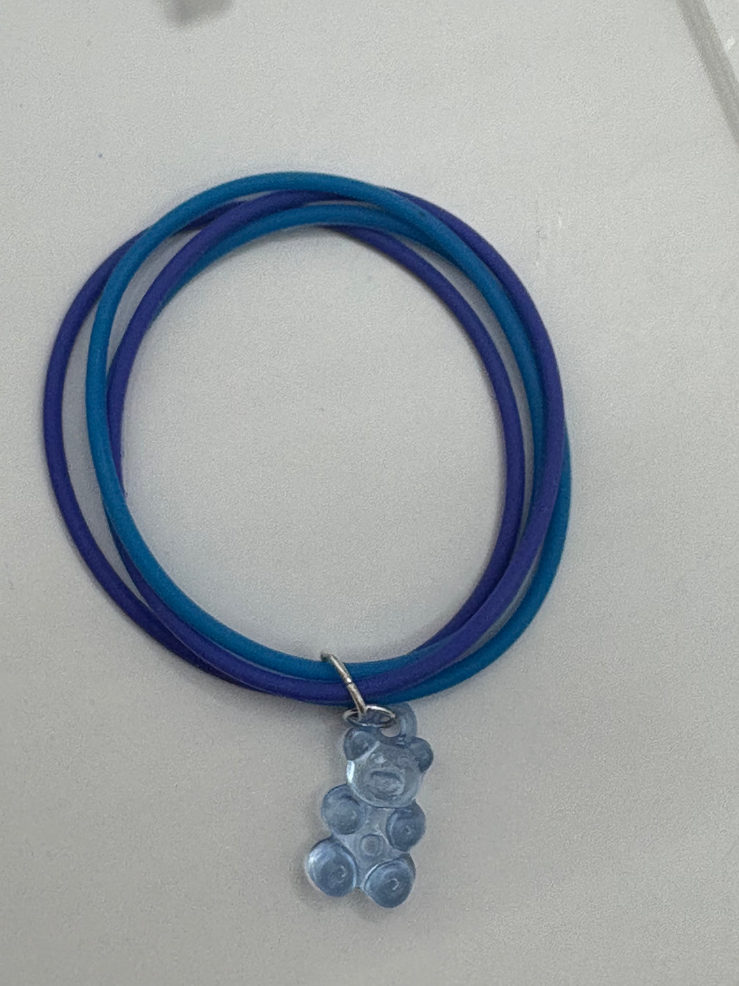 Silicone Bracelet Stack with Bear Charm size 6.5