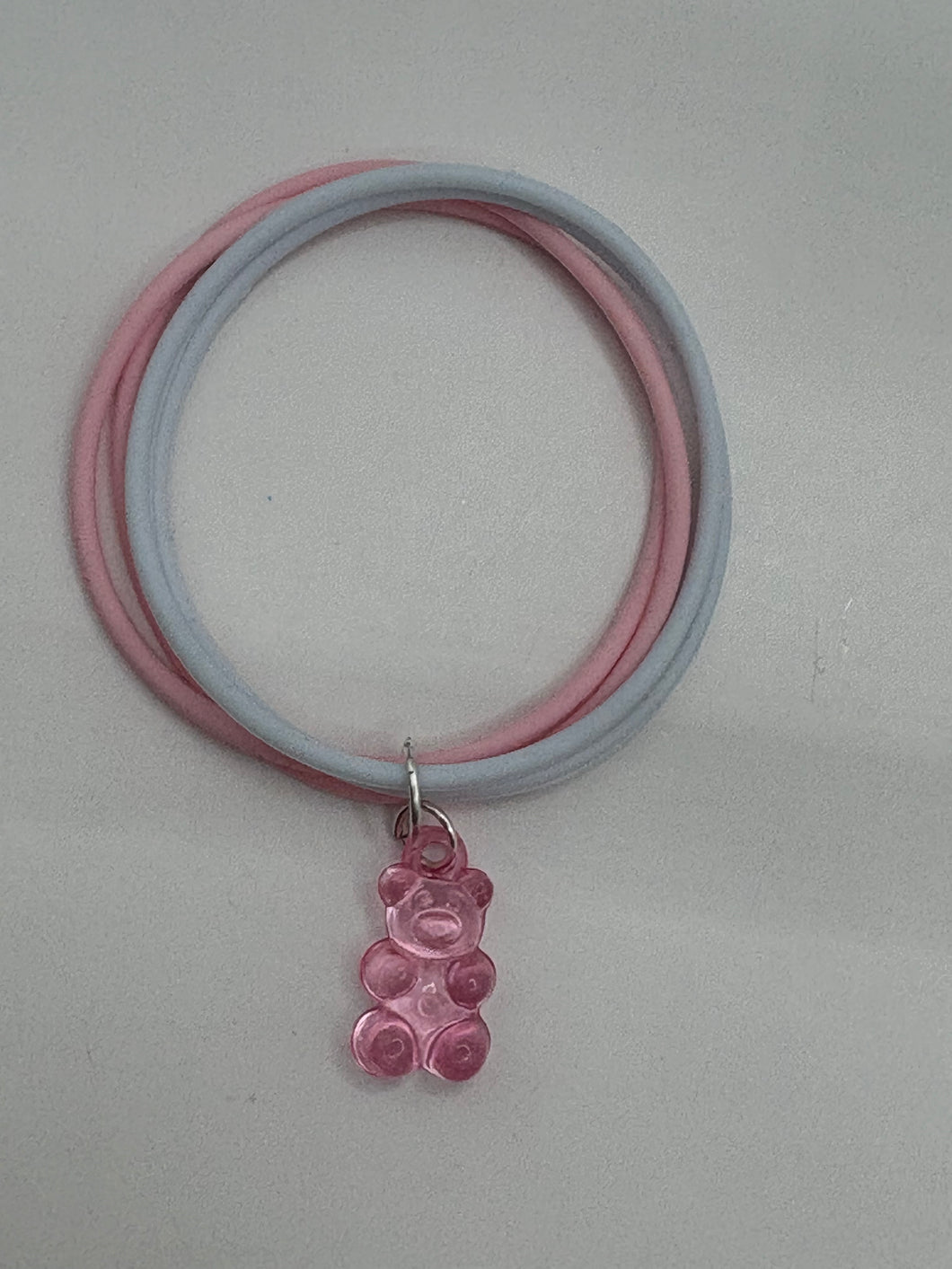 Silicone Bracelet Stack with Bear Charm size 6.5