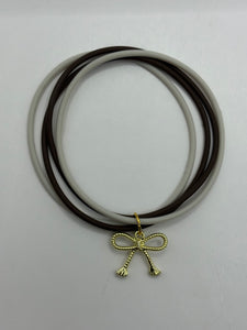 Silicone Bracelet Stack with Bow Charm size 7.5"