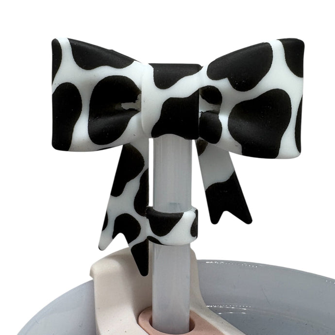 Cow print straw topper