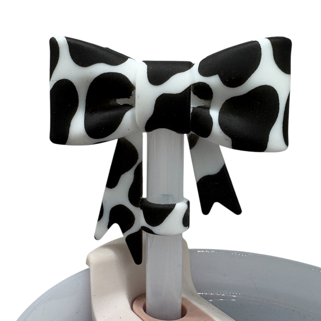 Cow print straw topper