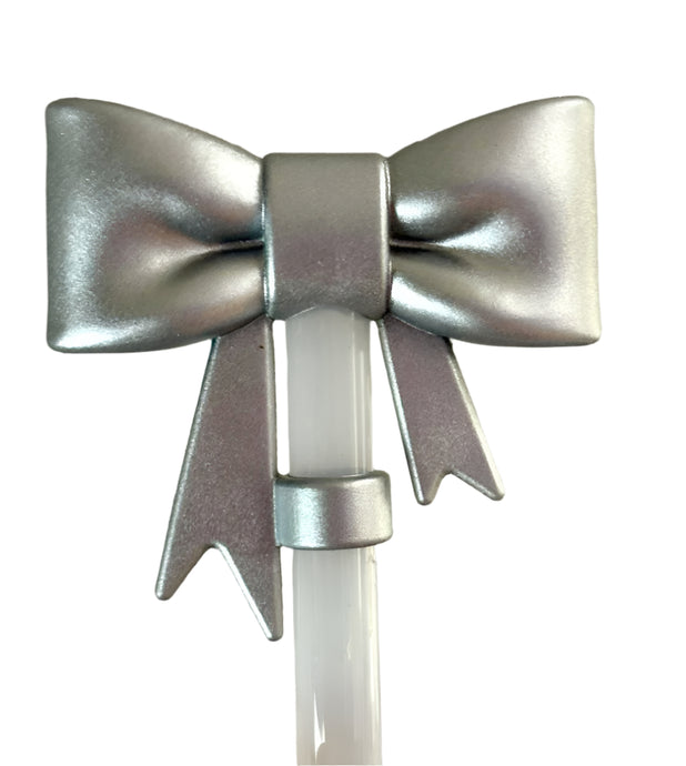 Silver Tumbler Straw Topper