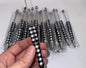 Black Plaid Beadable Plastic Pen, DIY Pen Blank