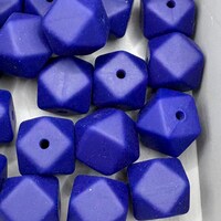 Silicone Hexagon Beads -  14mm - Blue