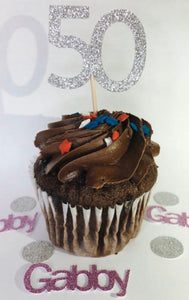 Age Cupcake Toppers, birthday, party decorations, set of 6