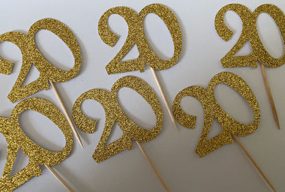Age Cupcake Toppers, birthday, party decorations, set of 6