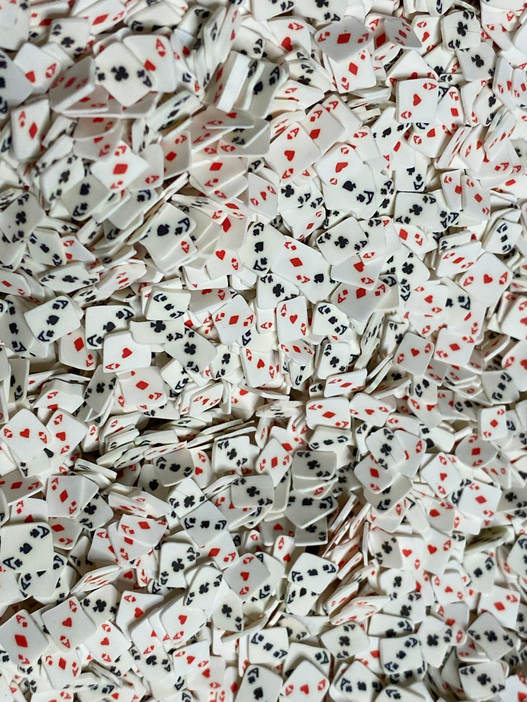 Playing Cards Polymer Clay Slices  5mm.  0.5 oz bag