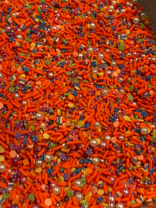 Tiny Orange Polymer Clay Sprinkles, with Pearls  Mix 0.5 oz bag