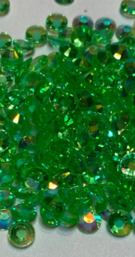 5mm Resin Transparent AB rhinestones Green