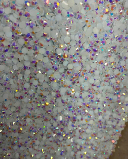 5mm Resin Jelly AB rhinestones White