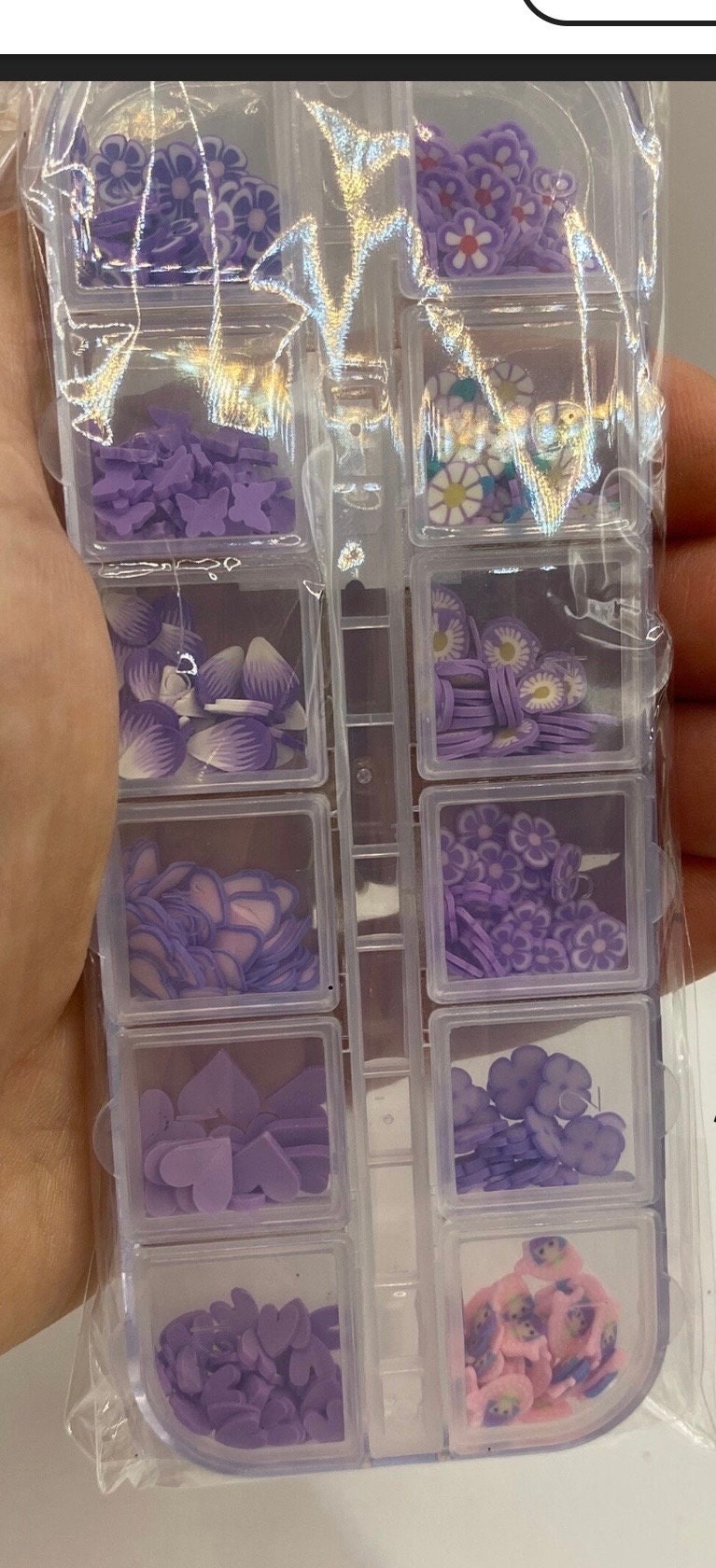 Tiny 5mm Polymer Clay Sprinkles sample purple bundle