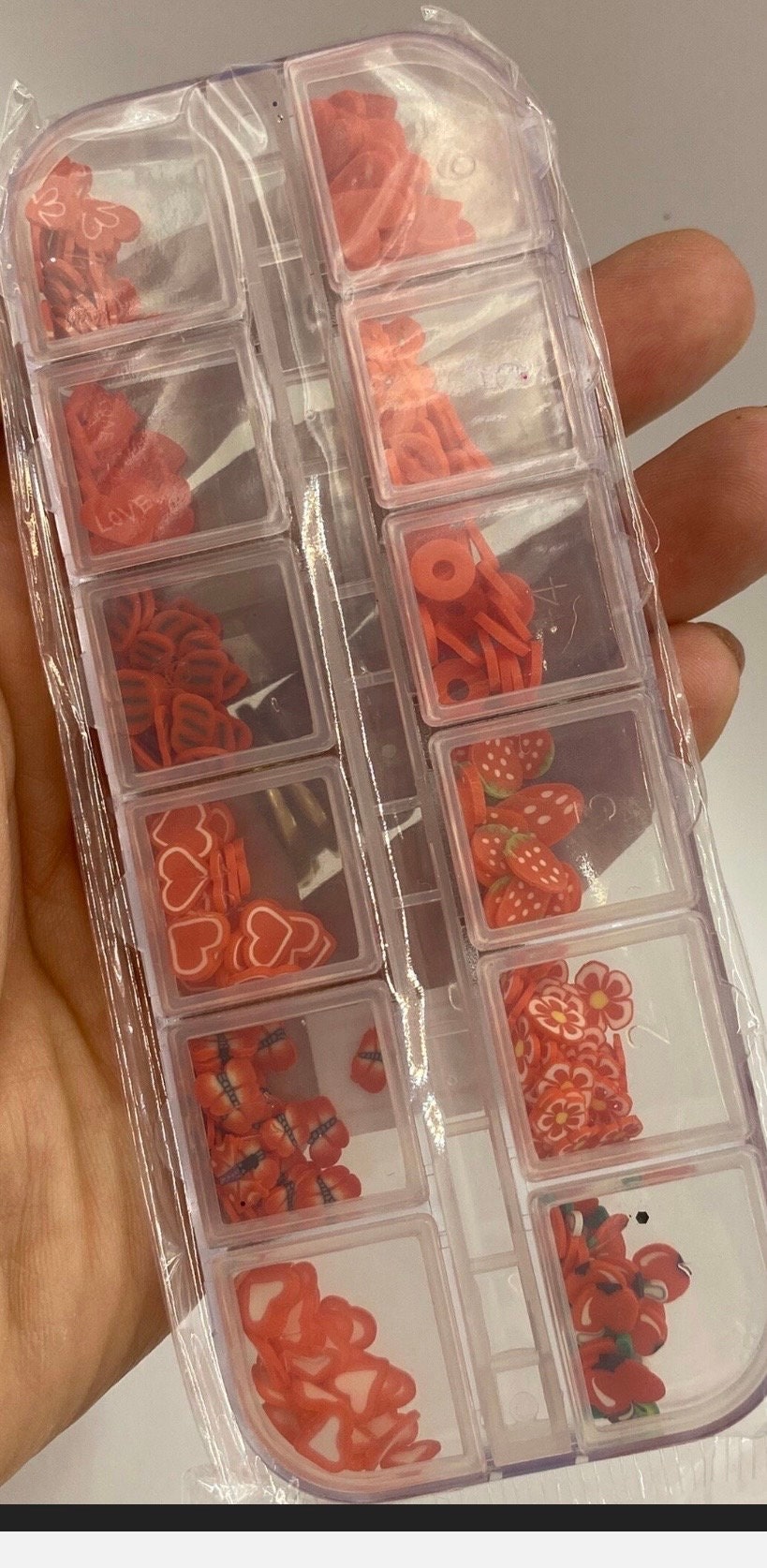 Tiny 5mm Polymer Clay Sprinkles sample red bundle