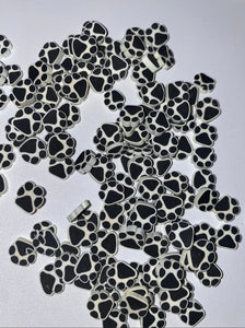 Paw Print  Polymer Clay Slices  10mm.  0.5 oz bag