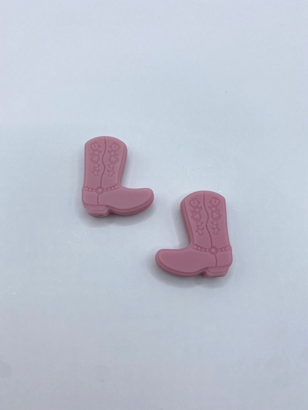 Pink Cowboy  Silicone Focal Beads- 2 pieces