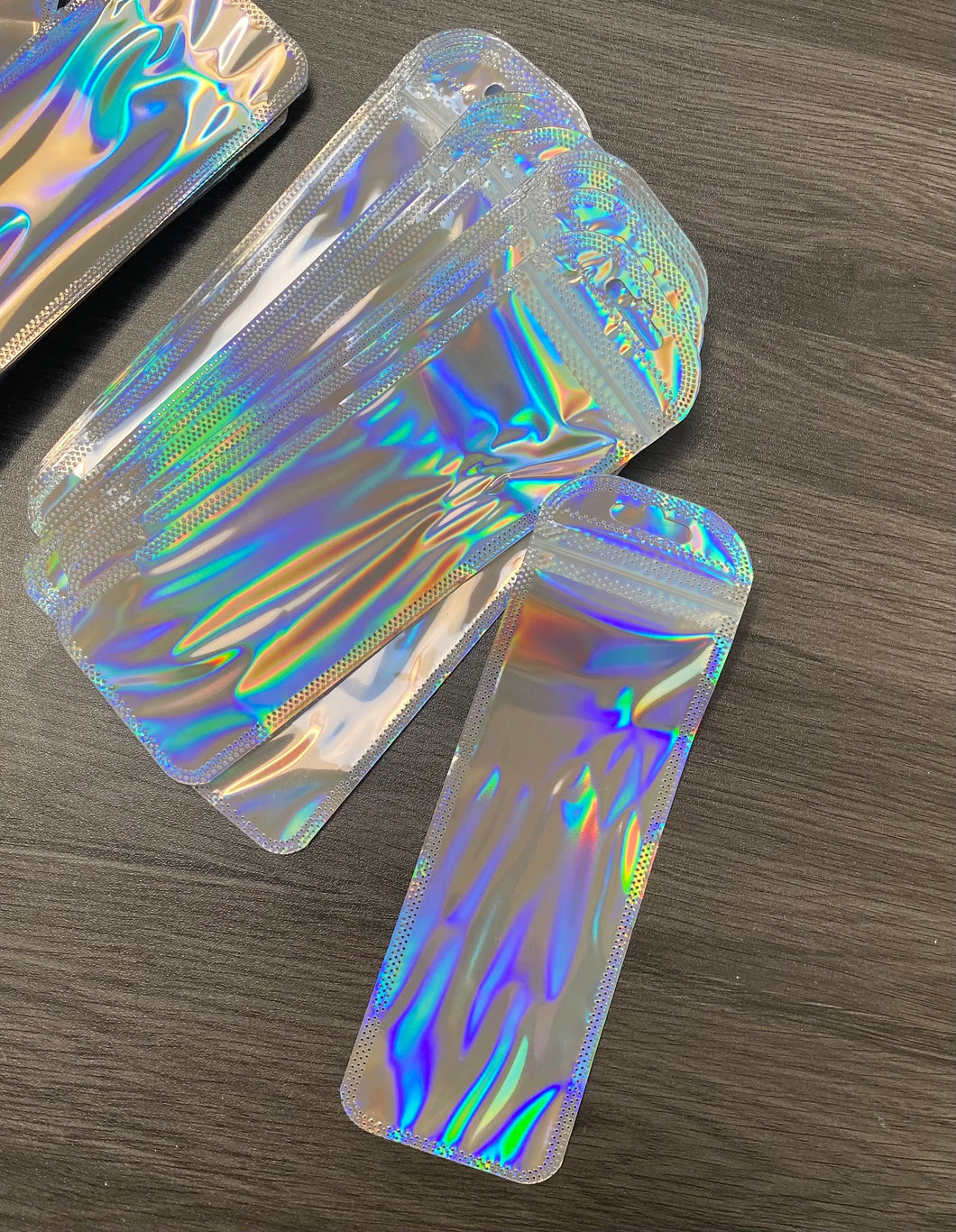 10 Holographic Pen Bags Resealable