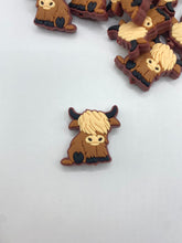 Load image into Gallery viewer, Highland Cow Silicone Focal Bead - brown
