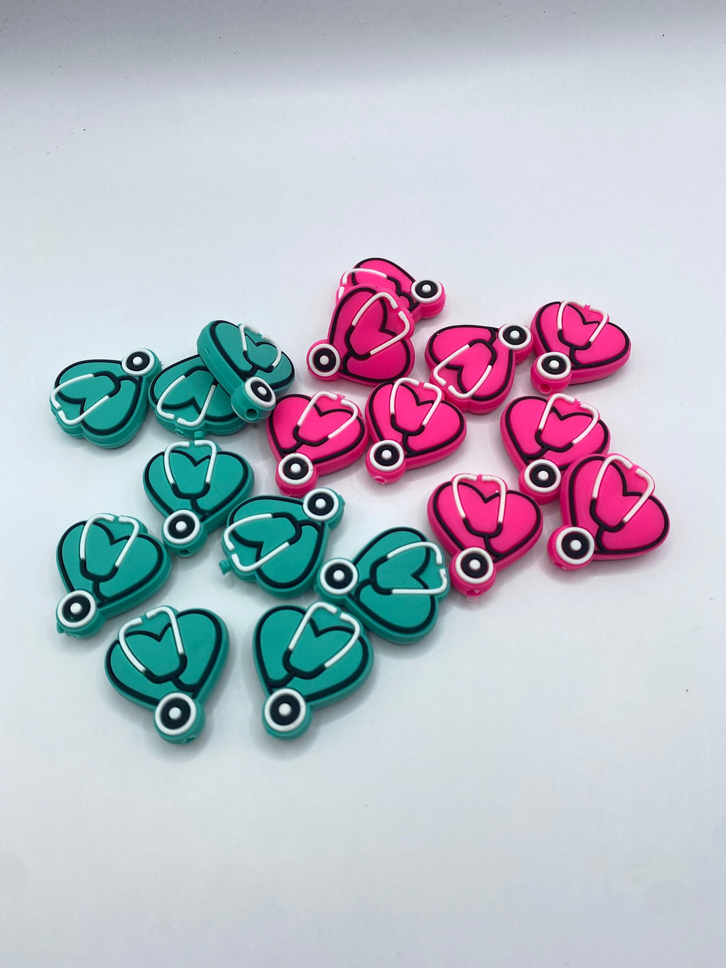 Stethoscope Heart Silicone Focal Bead