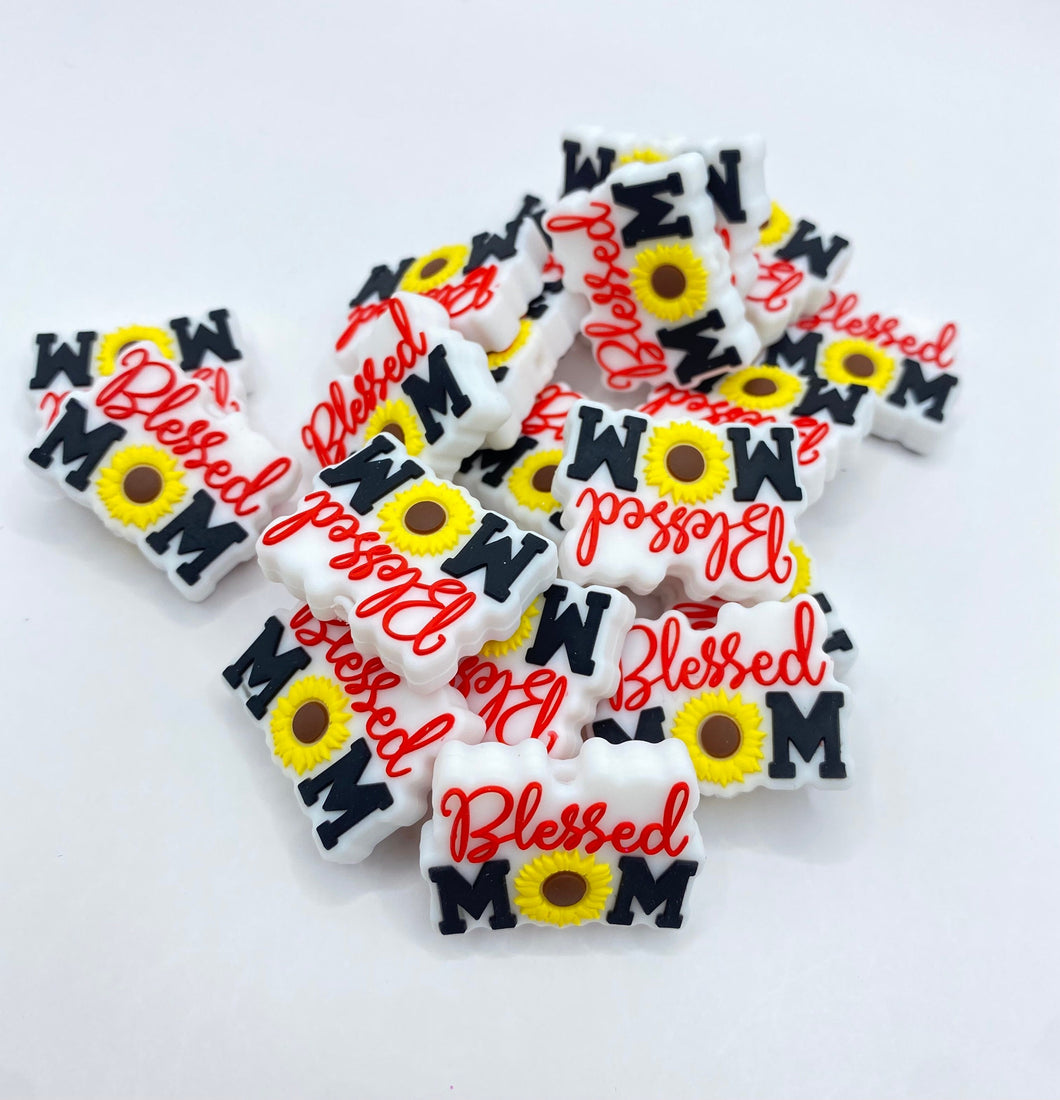 Blessed Mom Silicone Focal Bead