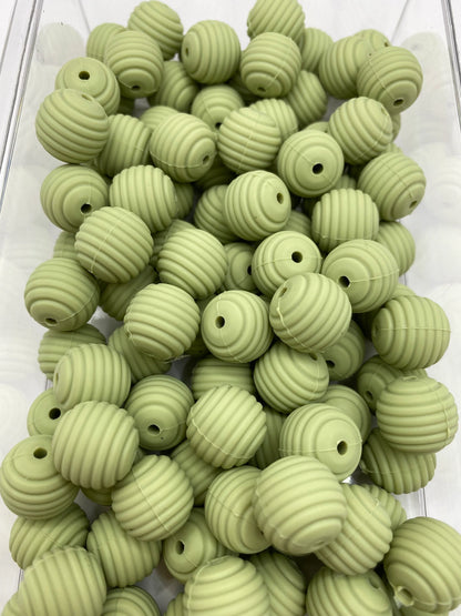 Spiral Silicone Beads sage