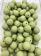 Spiral Silicone Beads sage