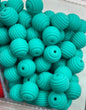 Spiral Silicone Beads Turquoise