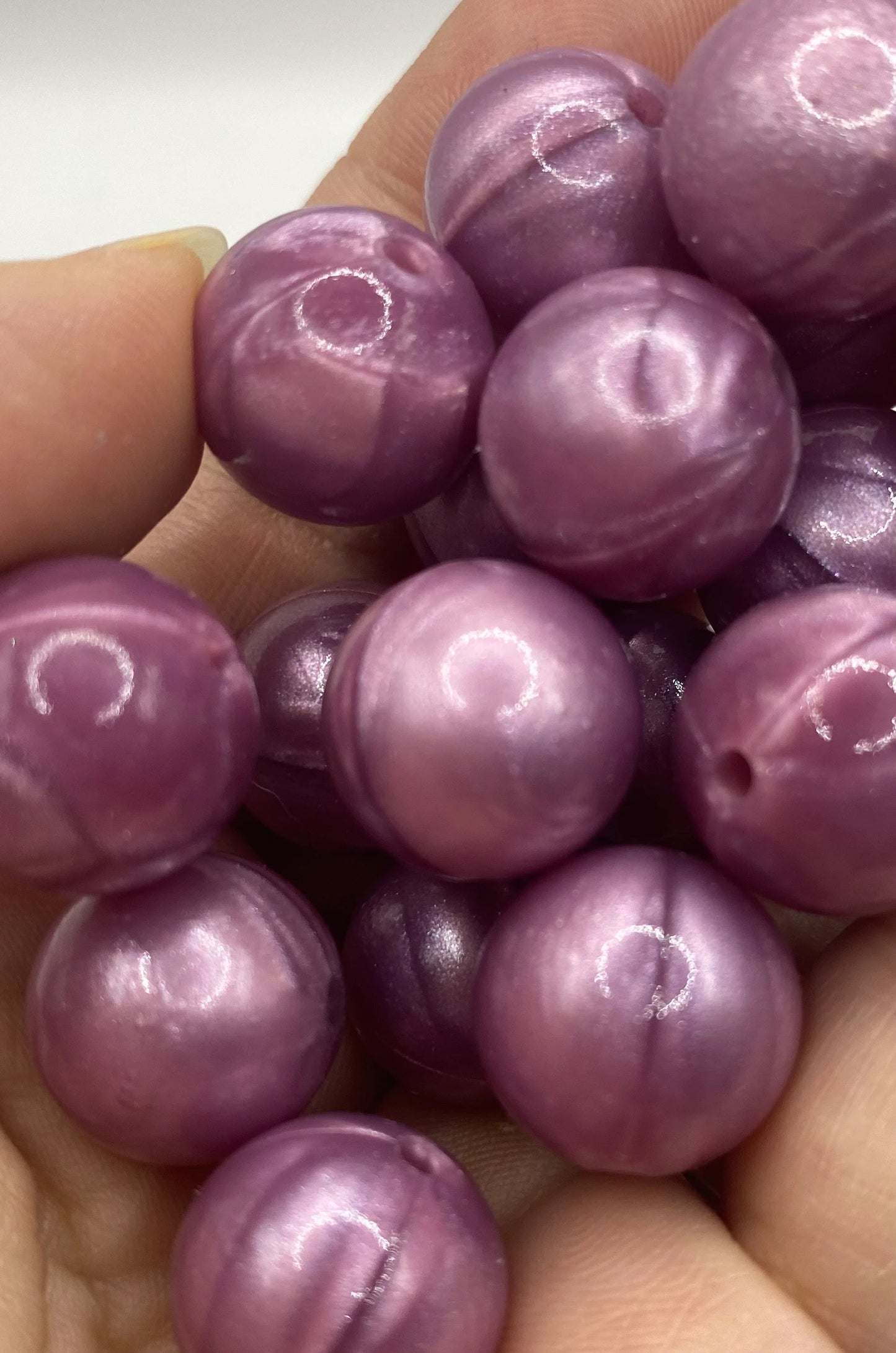 Purple Pearl Silicone Beads