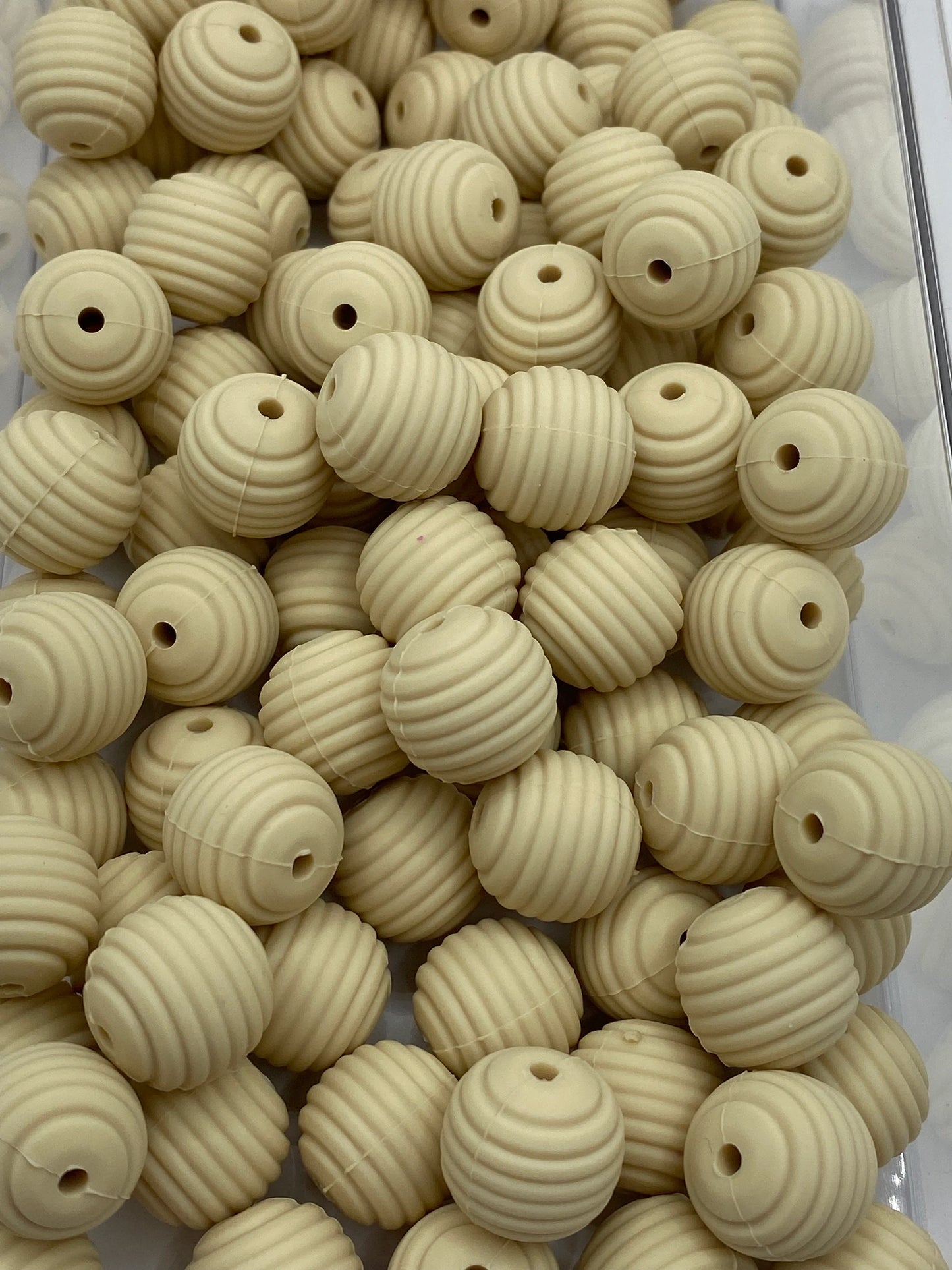 Spiral Silicone Beads Beige