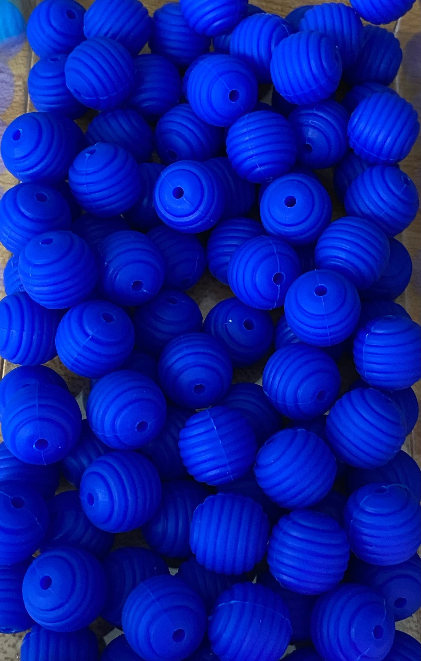 Spiral Silicone Beads blue