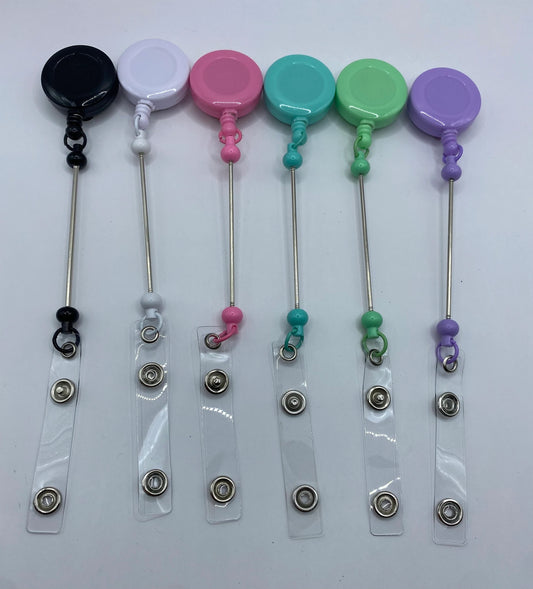 3 Beadable Badge Bar Reels - retractable