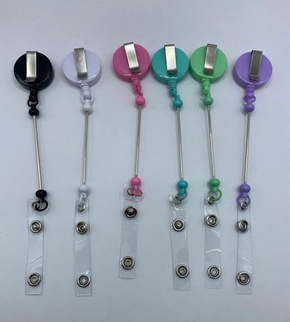 3 Beadable Badge Bar Reels - retractable
